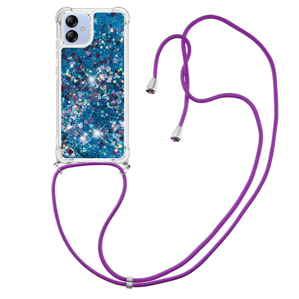 YB Quicksand Series-4 for Samsung Galaxy A04e 4G F04 4G M04 4G Quicksand Phone Protective Case Drop-proof Soft TPU Cover with Lanyard YB Quicksand Series-4 for Samsung Galaxy A04e 4G F04 4G M04 4G Quicksand Phone Protective Case Drop-proof Soft TPU Cover with Lanyard